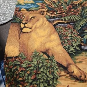 Beautiful Safari Animals Jungle Scene Fabric Piece.